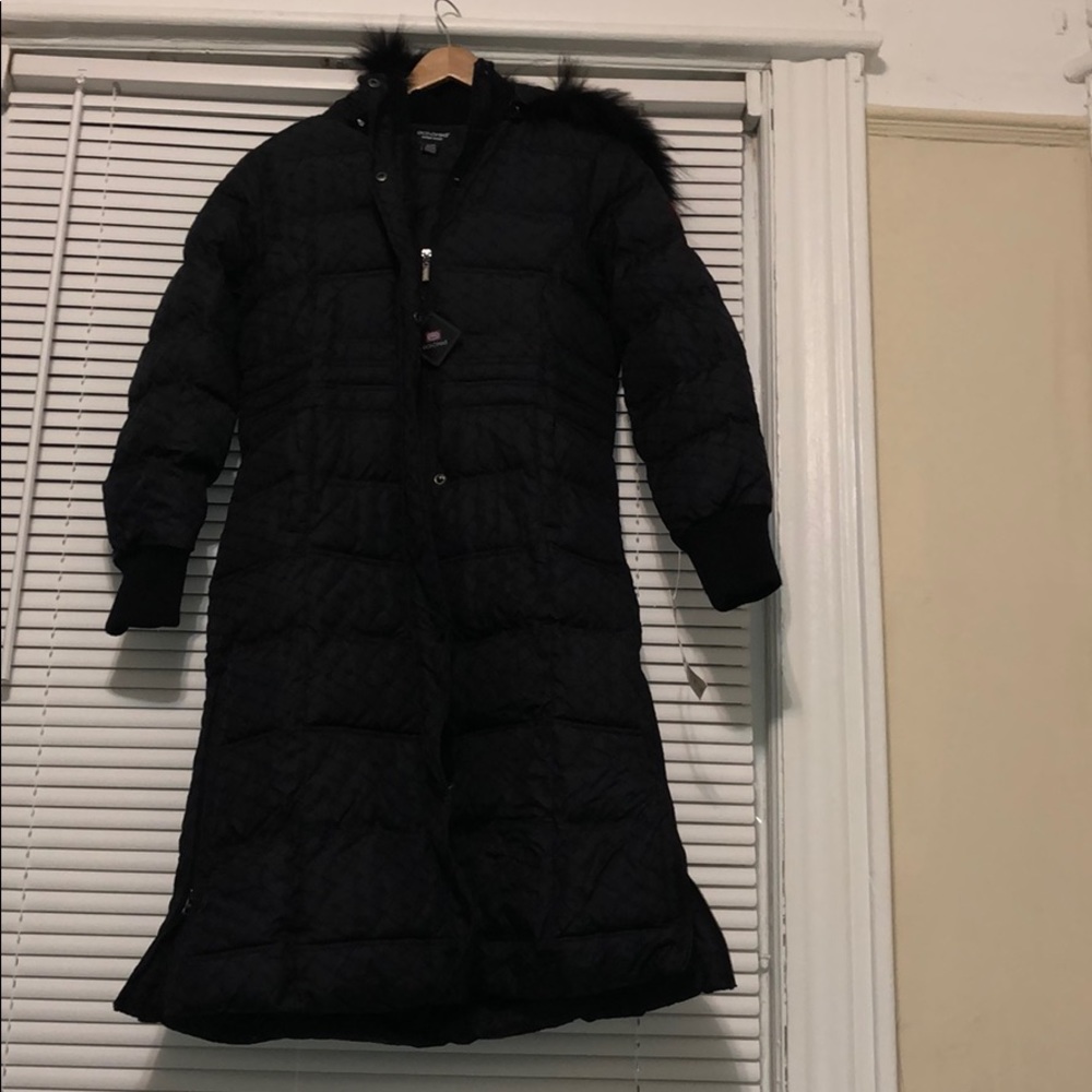 Womens Long Eckored Jacket Raccoon Fur